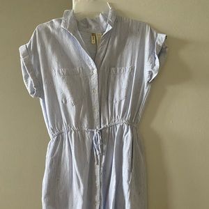 White and blue summer dress small
